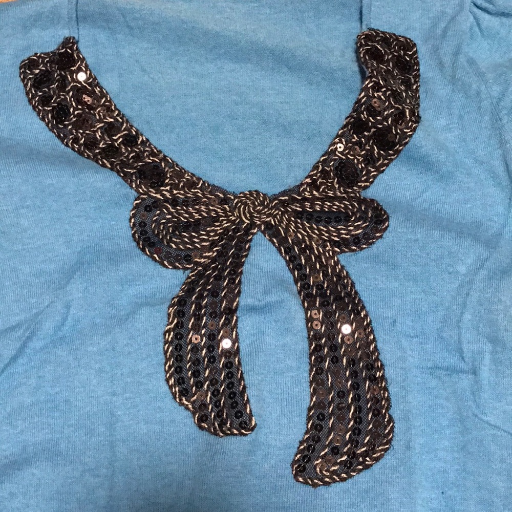 Topshop Blue Bow Sweater